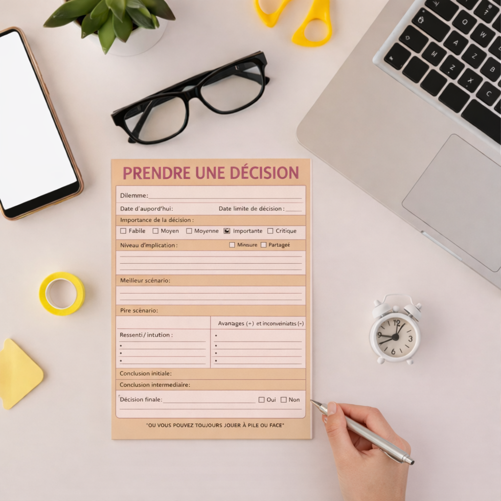 Bloc-notes d’aide à la décision – 50 feuilles détachables