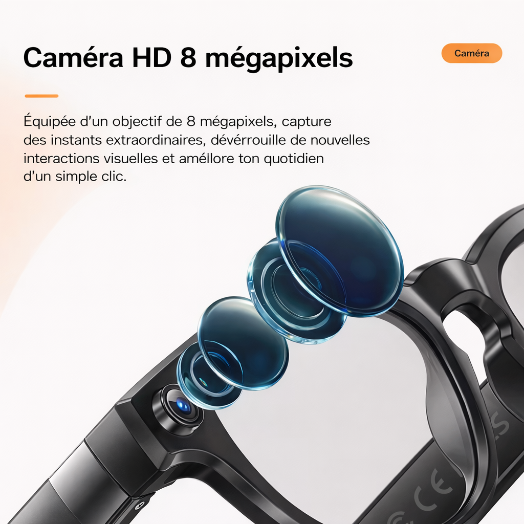Lunettes Intelligentes IA Caméra HD & Traduction Temps Réel